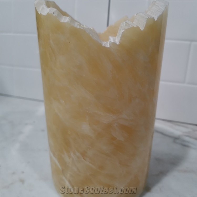 Natural Onyx Candle Lamp Tubes for Indoor Decor