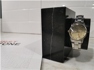 New Black Marble Watch Holder Stone Craft Design New Black Marble Watch Holder Stone Craft Design