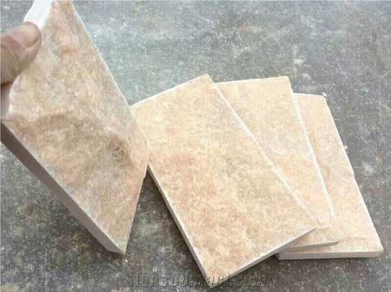 Beige Mushroom Stone Pink Exterior Wall Stone