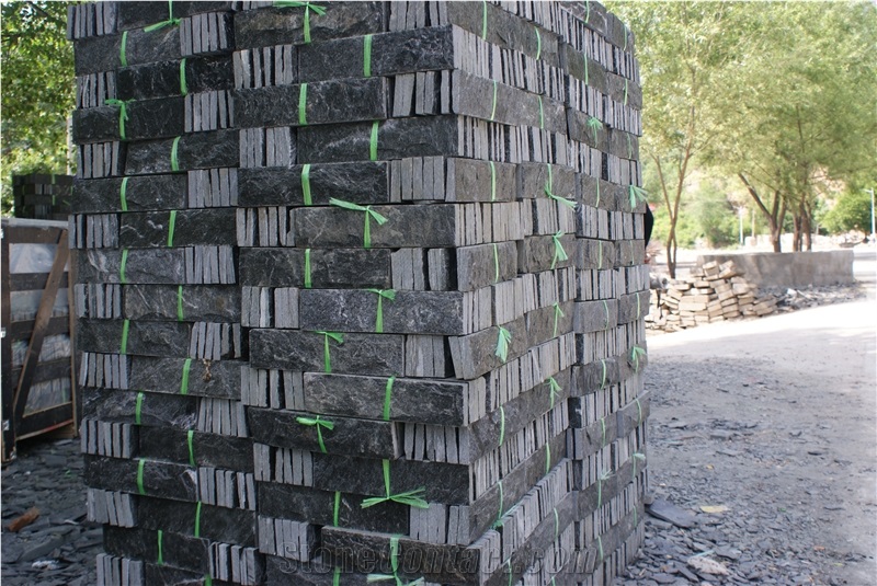 Black Quartzite Mushroom Stone Outer Wall Stone
