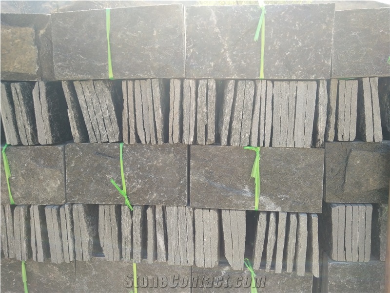 Black Quartzite Mushroom Stone Outer Wall Stone