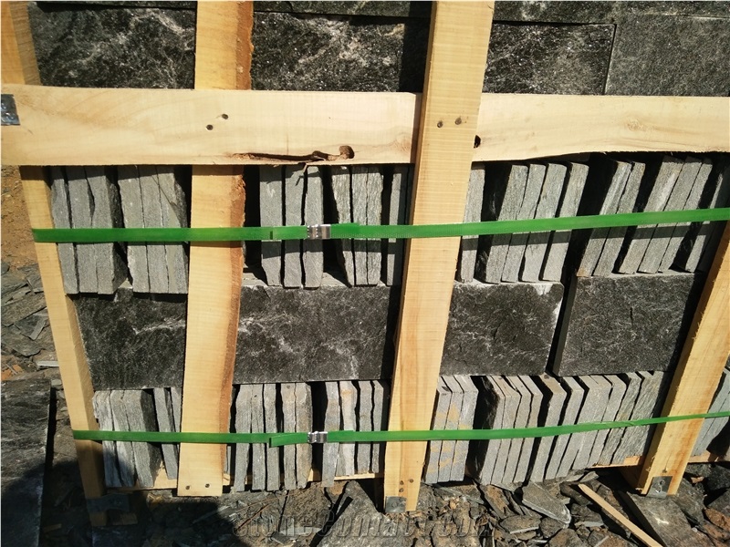 Black Quartzite Mushroom Stone Outer Wall Stone