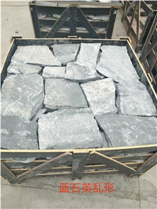 China Blue Quartzite Paving Stone Cobblestone