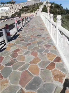 China Rusty Flagstone Pebble Tile Random Paving