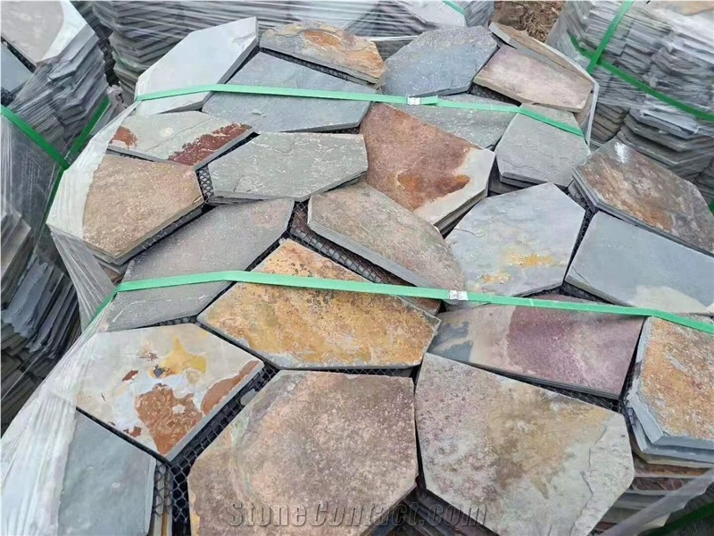 China Rusty Flagstone Pebble Tile Random Paving