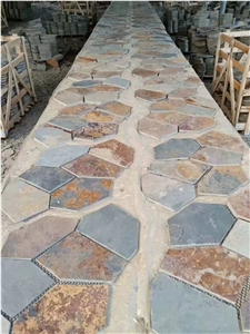 China Rusty Flagstone Pebble Tile Random Paving