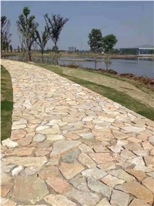 China Rusty Slate Random Road Stone Wall Stone