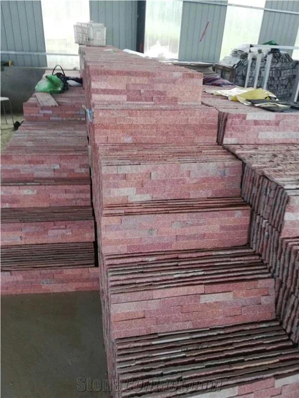 Dark Pink Split Ledgestone Exposed Wall Stone