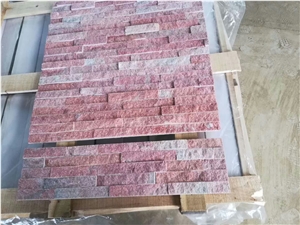 Dark Pink Split Ledgestone Exposed Wall Stone