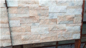 Gold-Red Split Cultured Stone Gold and White Stone