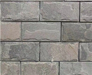 Grey and Pink Slate Mushroom Stone Exterior Wall