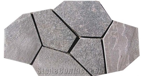 Grey Slate Flagstone Courtyard Road Stone