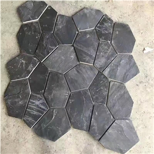 Natural Black Slate Stone Flagstone Paving Brick