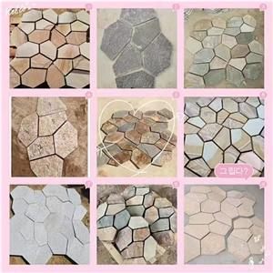 Natural Black Slate Stone Flagstone Paving Brick