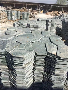 Natural Green Stone Flagstone Paver Flooring Tile