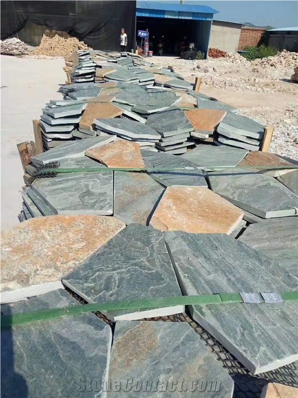 Natural Multicolor Slate Stone Flagstone Flooring