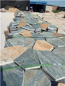 Natural Multicolor Slate Stone Flagstone Flooring
