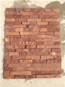 Pink Brown Sandstone Wall Cladding Cultured Stone