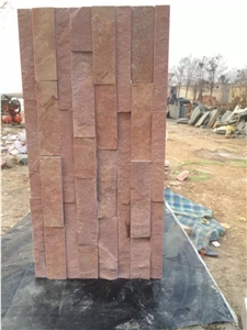 Pink Brown Sandstone Wall Cladding Cultured Stone