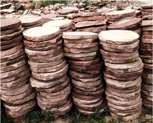 Red Stepping Stone Pink Garden Foot Stone