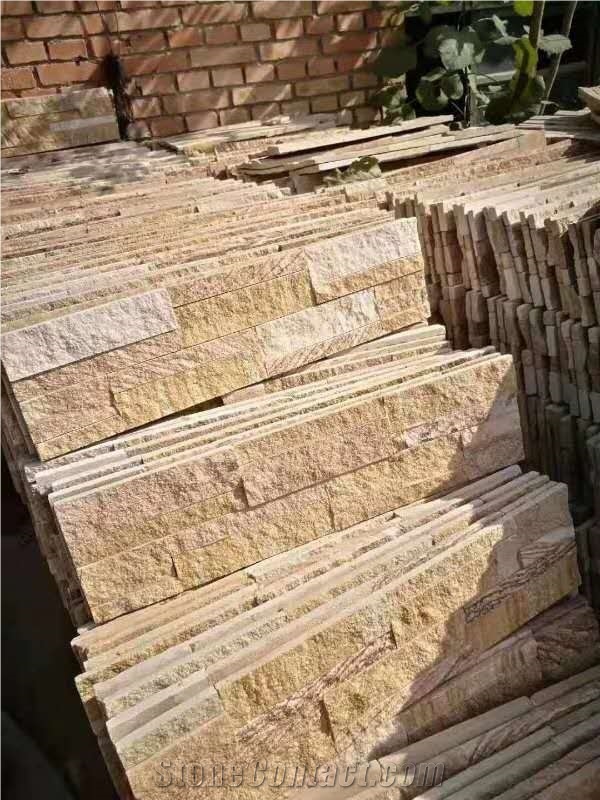 Sandstone Yellow Cultured Stone Mixcolor Stone