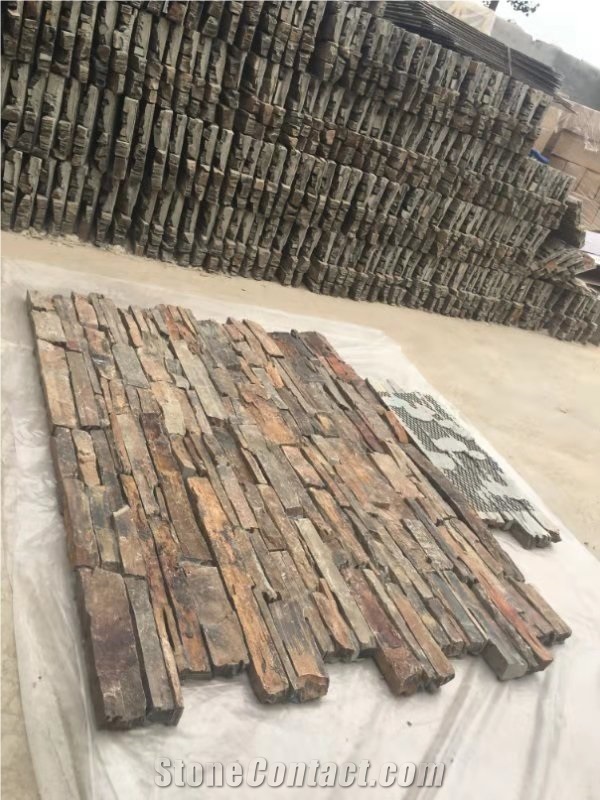 Yellow Grain Cultured Stone Rusty Rough Stone