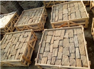Yellow Slate Free Wall Stone House Boulder Strip