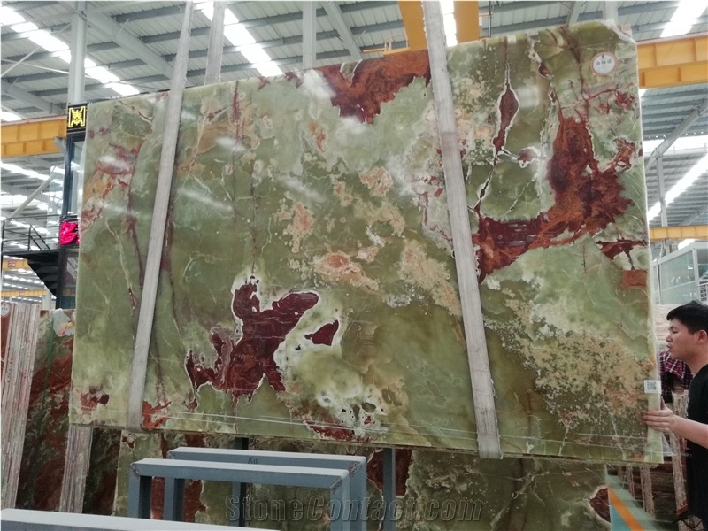 Ancient Jade Green Onyx Slabs Jumbo Pattern