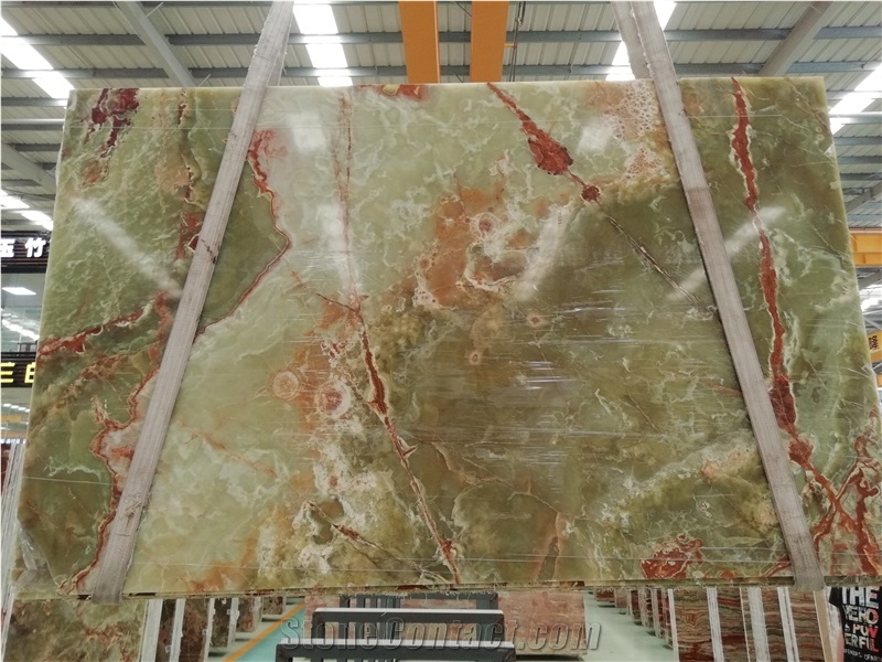 Ancient Jade Green Onyx Slabs Jumbo Pattern