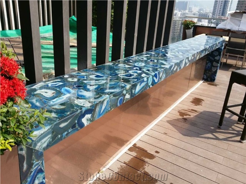 Blue Agate Jade Slabs for Worktop