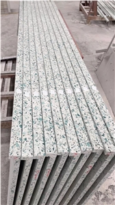Large Chips Recycled Glass Kitchen Countertops