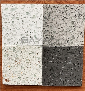 Large Chips Recycled Glass Kitchen Countertops