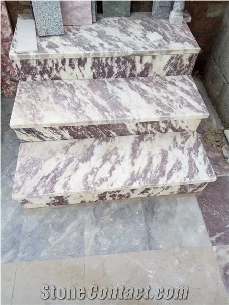 Red and White Marbles for Floor