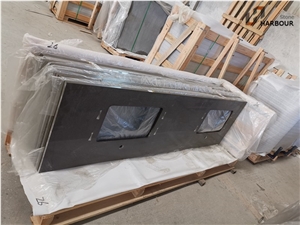 Grey Quartz Vantiy Top, Dark Grey Mirror Top