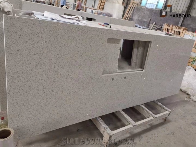 Grey Quartz Vantiy Top, Dark Grey Mirror Top