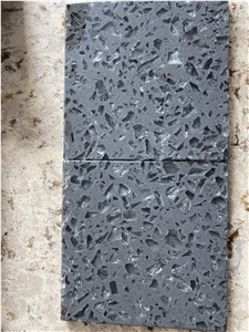 Dark Grey Recycled Glass for Quartz Look