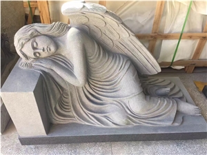 Angle Grey Granite Tombstones, Gravestones