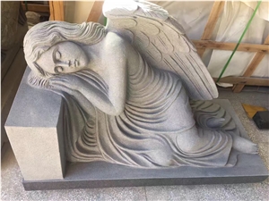 Angle Grey Granite Tombstones, Gravestones