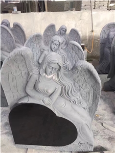 Angle Heart Granite Tombstones, Headstones