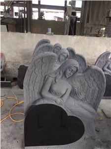 Angle Heart Granite Tombstones, Headstones