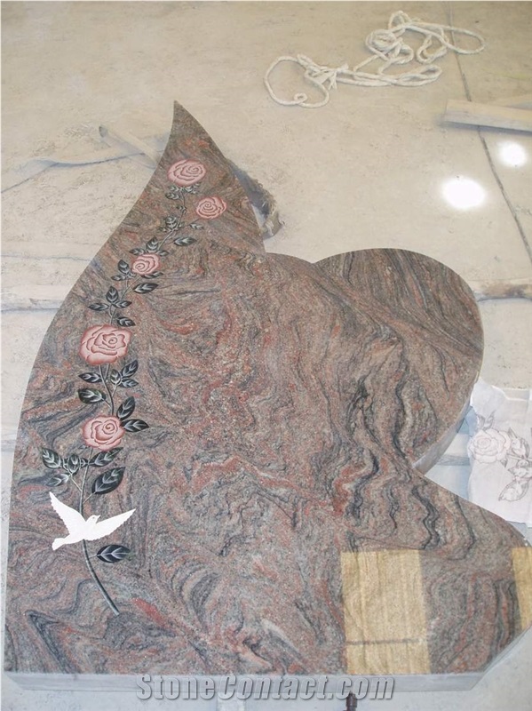 Engraved Tombstones Polished Granite Natural Stone