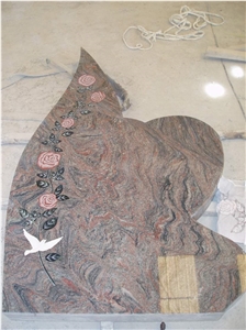 Engraved Tombstones Polished Granite Natural Stone