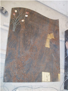 Engraved Tombstones Polished Granite Natural Stone