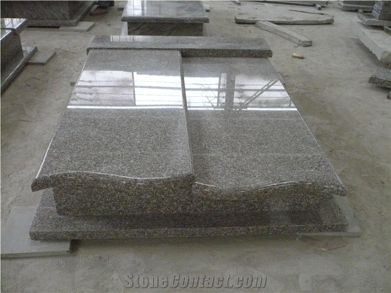 G664 Granite Double Headstones Polished Tombstones