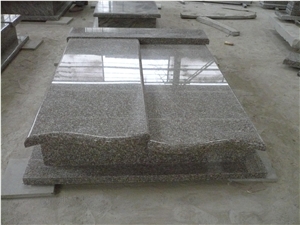 G664 Granite Double Headstones Polished Tombstones
