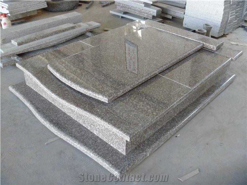 G664 Granite Double Headstones Polished Tombstones