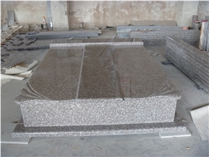 G664 Granite Double Headstones Polished Tombstones