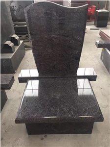 Grey Polished Granite Tombstones, Gravestones