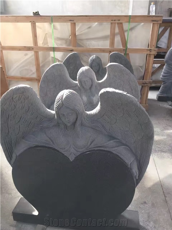 Heart Angle Granite Tombstones, Headstones