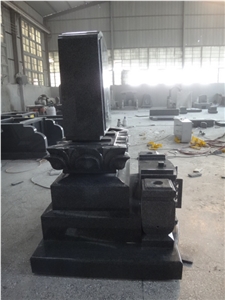 Japanese Style Headstones Black Granite Stone